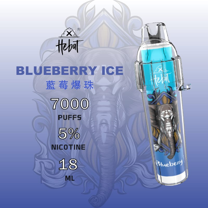 一次性電子煙 喜貝HEBAT BOOM 7000口 - 藍莓爆珠口味