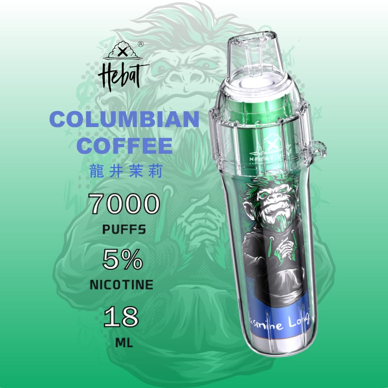 一次性電子煙 喜貝HEBAT BOOM 7000口 - 龍井茉莉口味